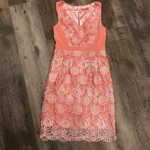 Peach floral dress